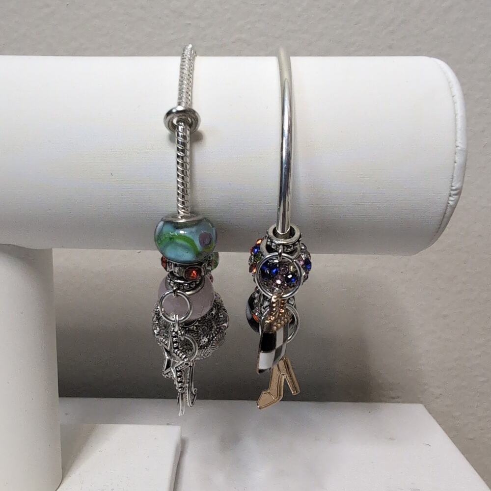 Silver Charm Bracelet Set Fairy